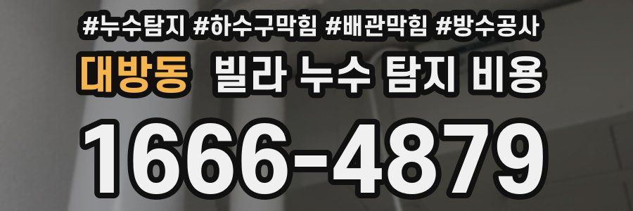 대방동 빌라 누수 탐지 비용
