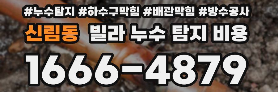 신림동 빌라 누수 탐지 비용