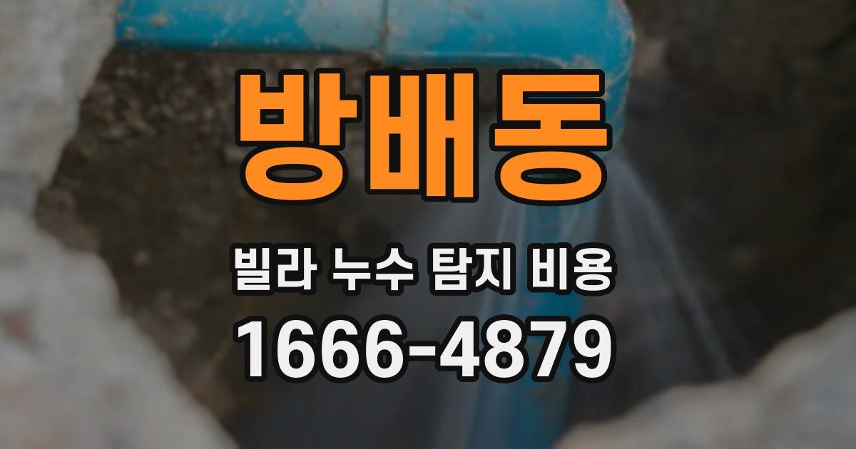 방배동 빌라 누수 탐지 비용