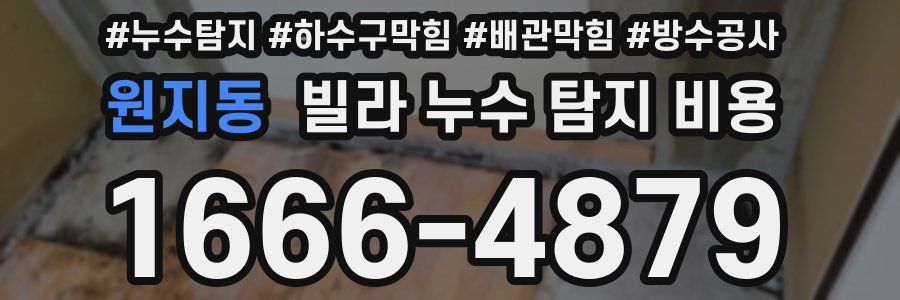 원지동 빌라 누수 탐지 비용