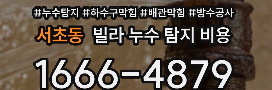 서초동 빌라 누수 탐지 비용