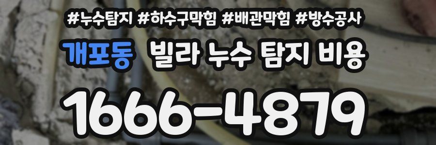개포동 빌라 누수 탐지 비용