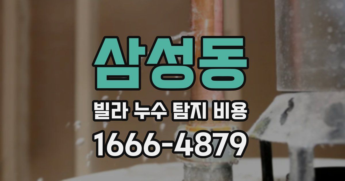 삼성동 빌라 누수 탐지 비용