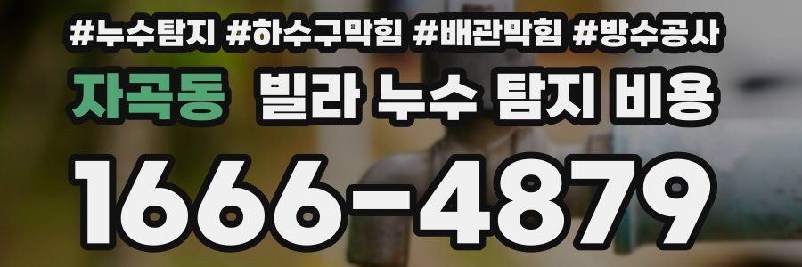 자곡동 빌라 누수 탐지 비용