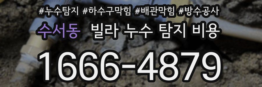 수서동 빌라 누수 탐지 비용