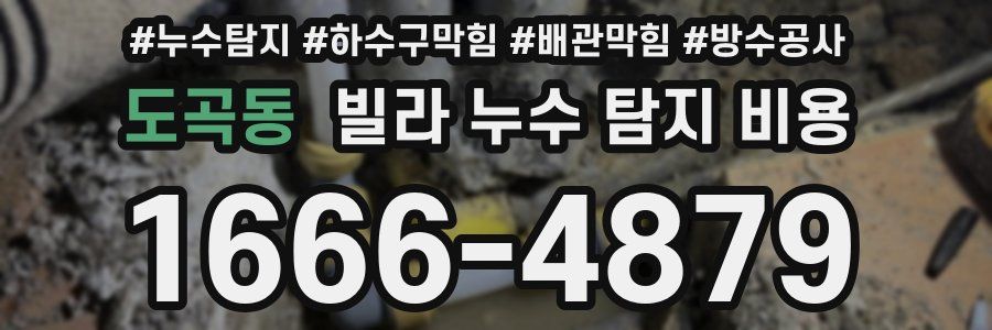 도곡동 빌라 누수 탐지 비용