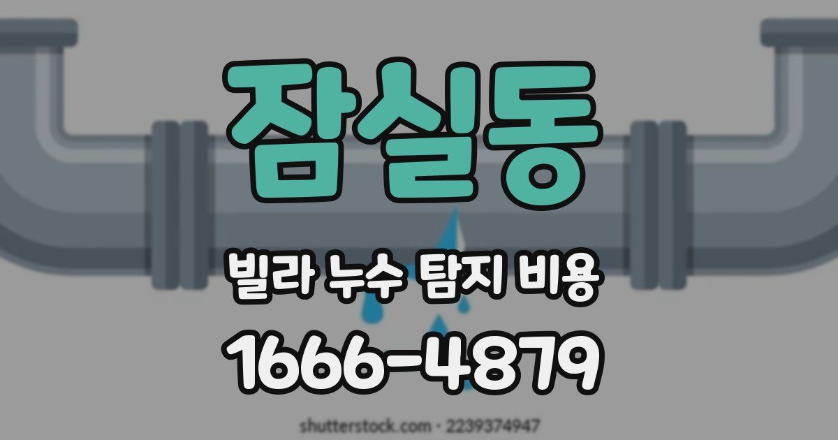 잠실동 빌라 누수 탐지 비용