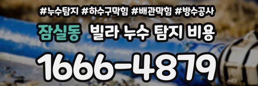 잠실동 빌라 누수 탐지 비용