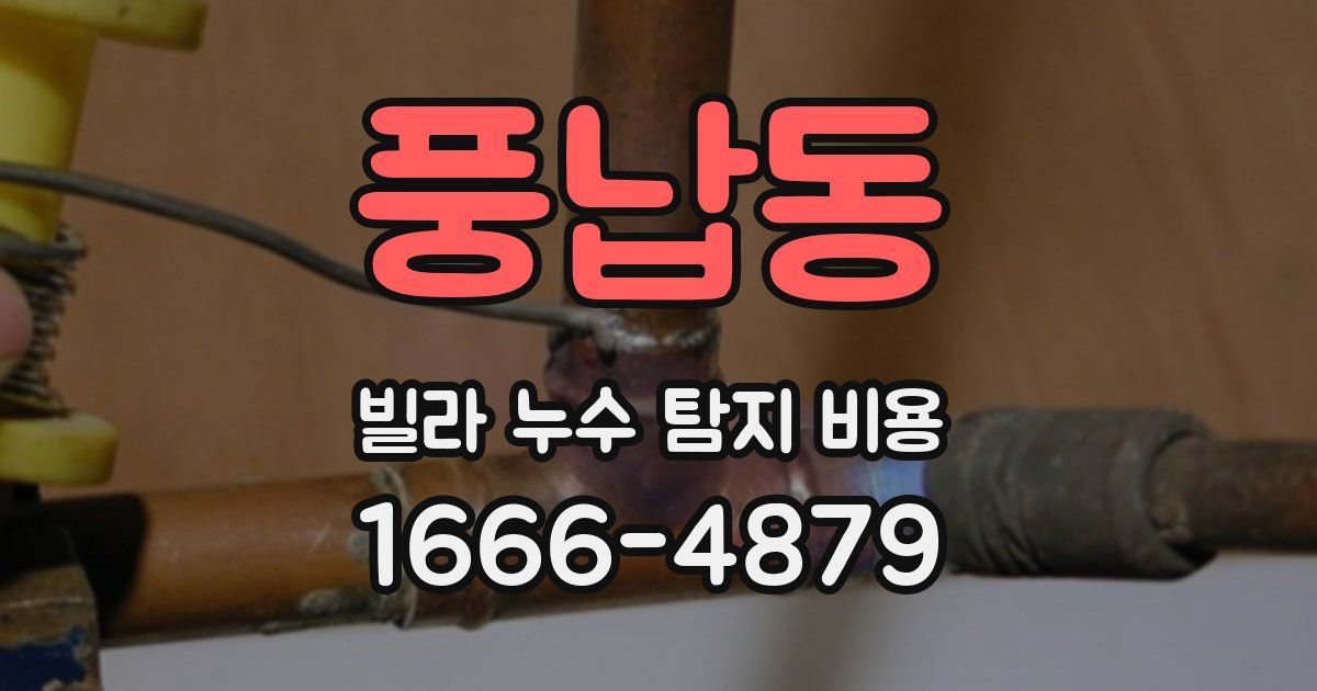 풍납동 빌라 누수 탐지 비용