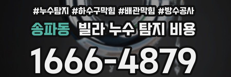 송파동 빌라 누수 탐지 비용