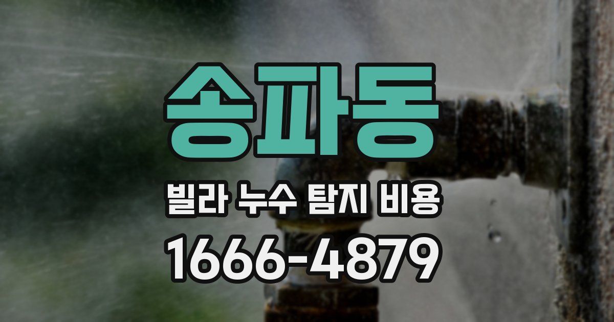 송파동 빌라 누수 탐지 비용