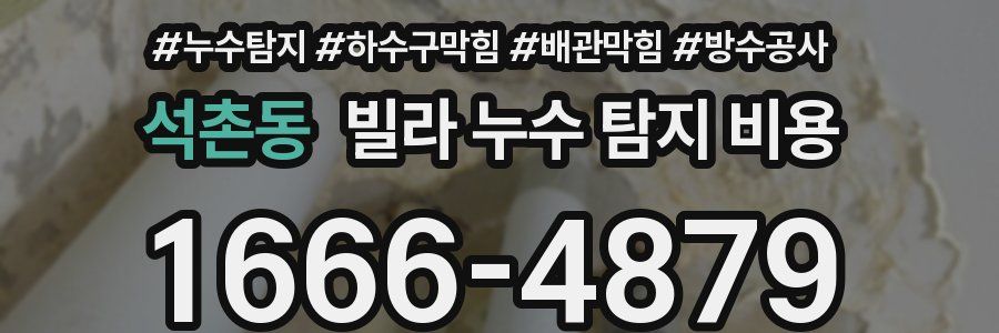 석촌동 빌라 누수 탐지 비용