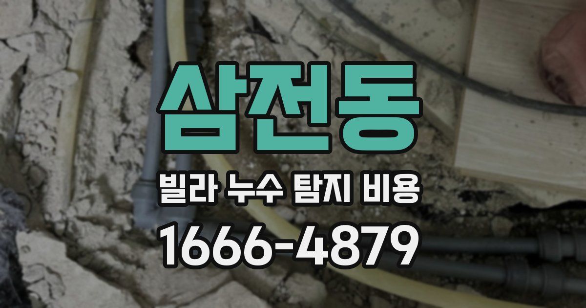 삼전동 빌라 누수 탐지 비용