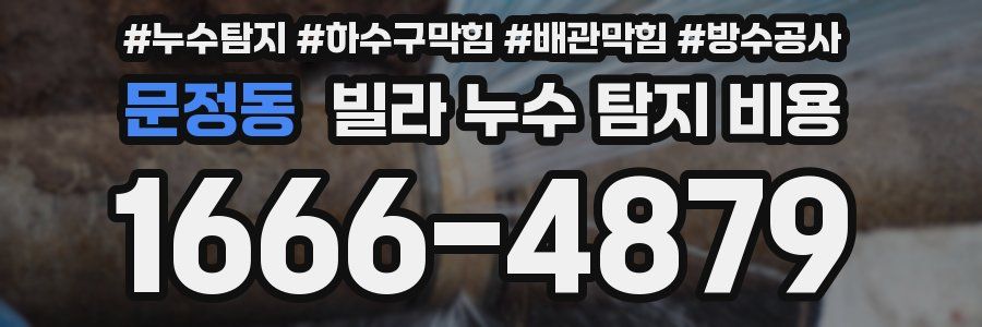 문정동 빌라 누수 탐지 비용