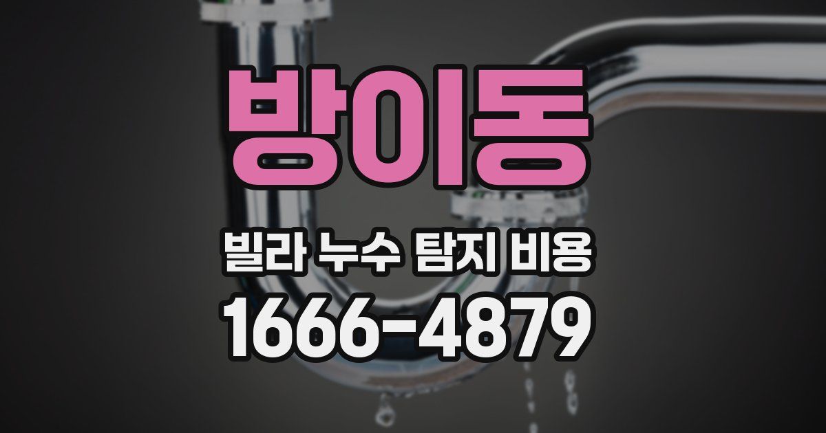 방이동 빌라 누수 탐지 비용