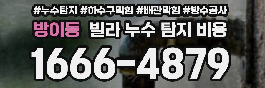 방이동 빌라 누수 탐지 비용