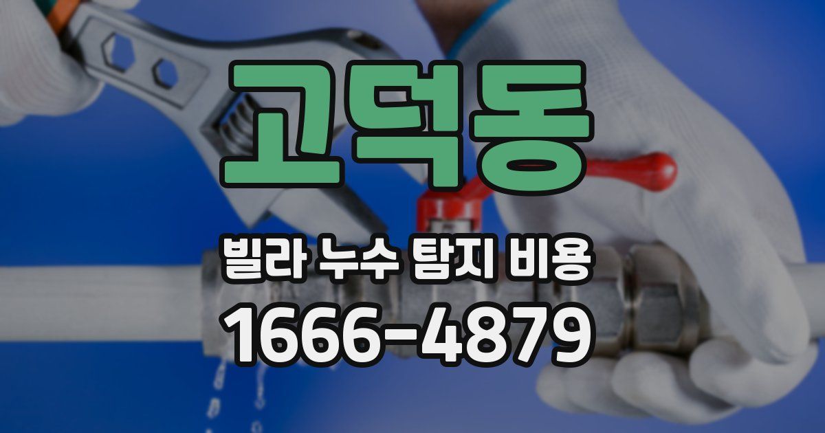 고덕동 빌라 누수 탐지 비용