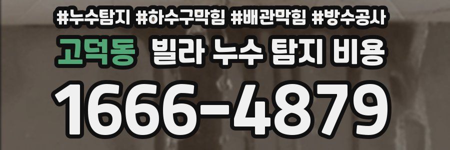 고덕동 빌라 누수 탐지 비용
