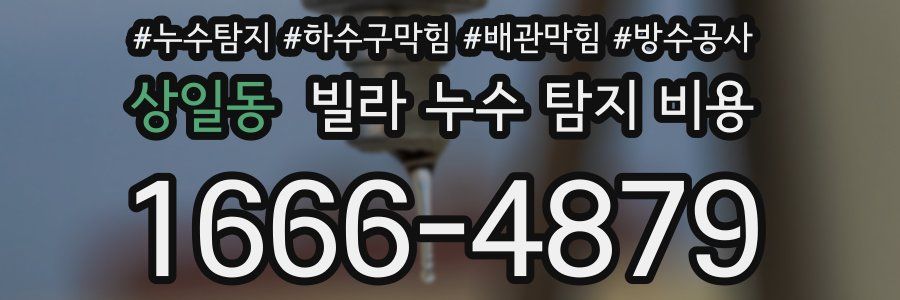 상일동 빌라 누수 탐지 비용