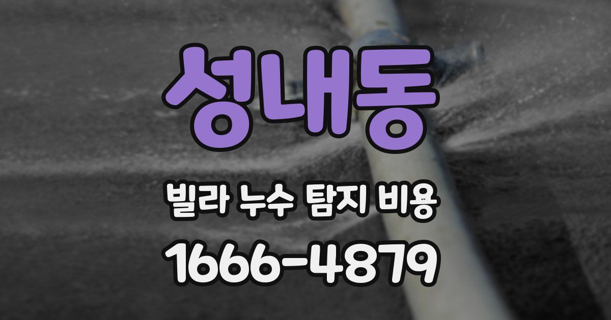 성내동 빌라 누수 탐지 비용