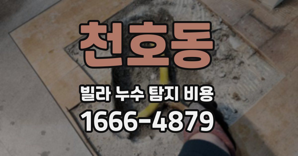 천호동 빌라 누수 탐지 비용