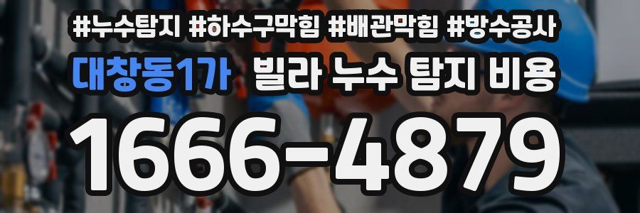 대창동1가 빌라 누수 탐지 비용