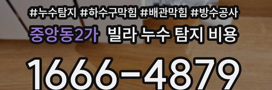중앙동2가 빌라 누수 탐지 비용