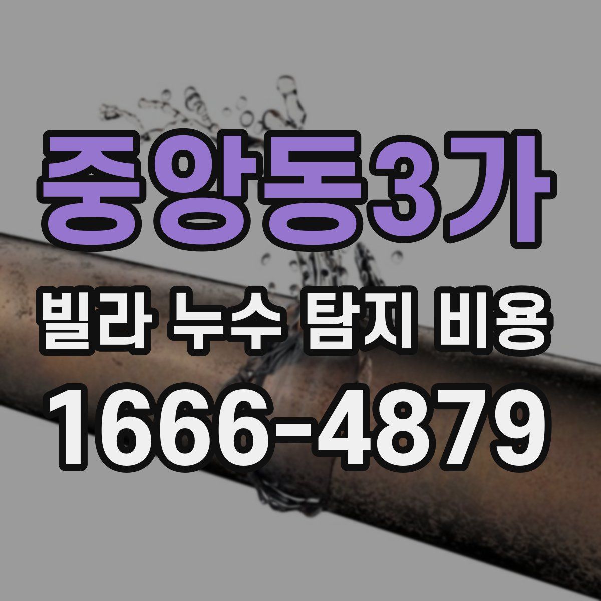 중앙동3가 빌라 누수 탐지 비용