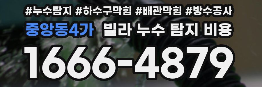 중앙동4가 빌라 누수 탐지 비용