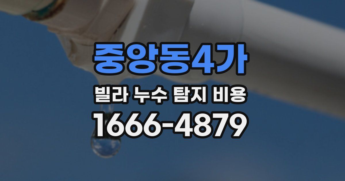 중앙동4가 빌라 누수 탐지 비용