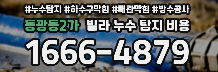 동광동2가 빌라 누수 탐지 비용
