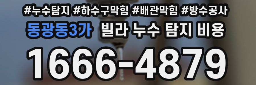 동광동3가 빌라 누수 탐지 비용