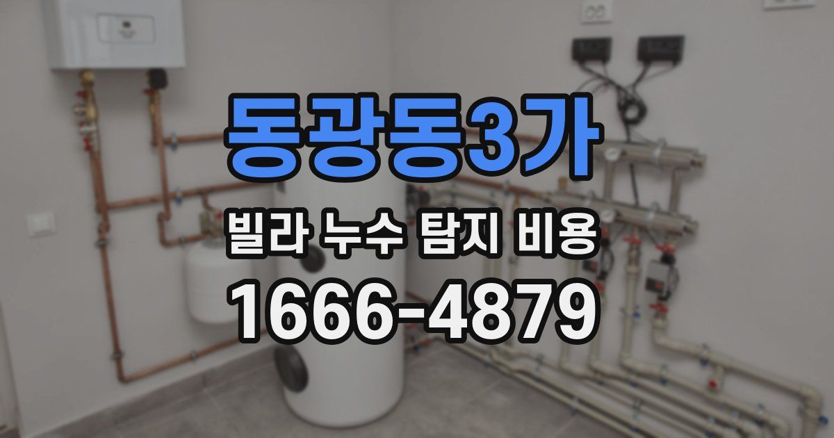 동광동3가 빌라 누수 탐지 비용