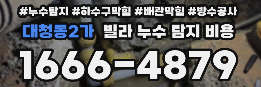 대청동2가 빌라 누수 탐지 비용