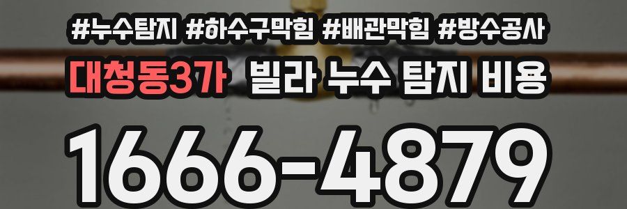 대청동3가 빌라 누수 탐지 비용