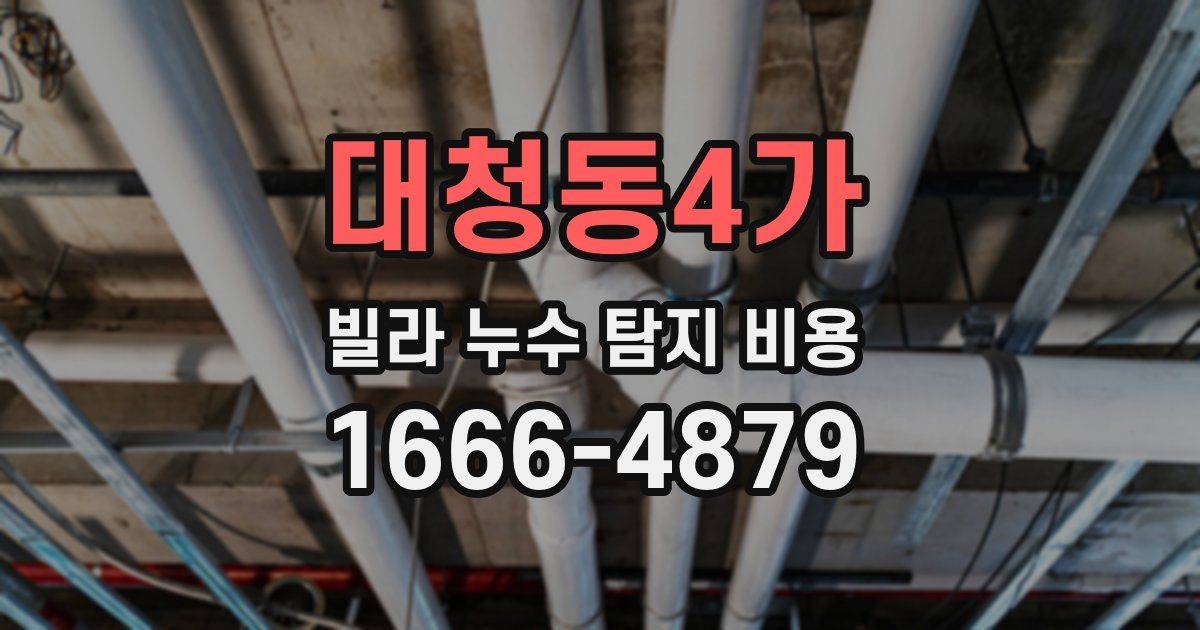 대청동4가 빌라 누수 탐지 비용