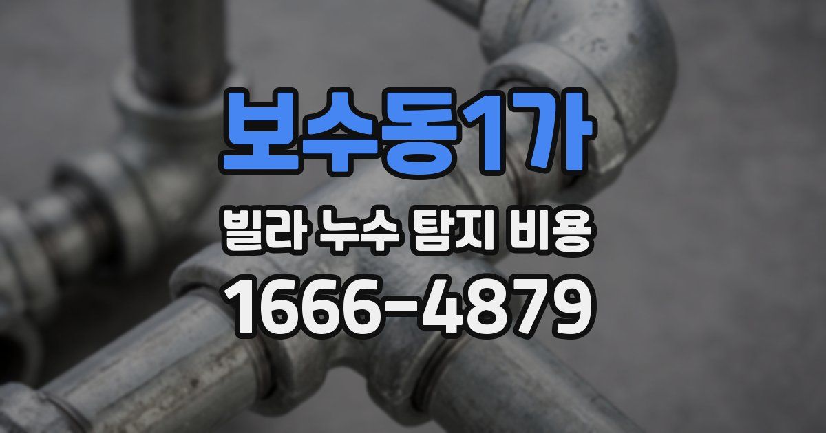 보수동1가 빌라 누수 탐지 비용