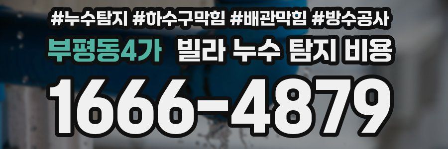 부평동4가 빌라 누수 탐지 비용
