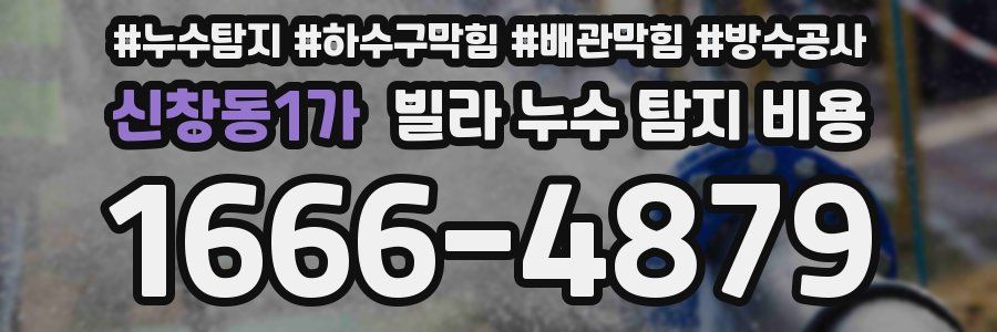 신창동1가 빌라 누수 탐지 비용