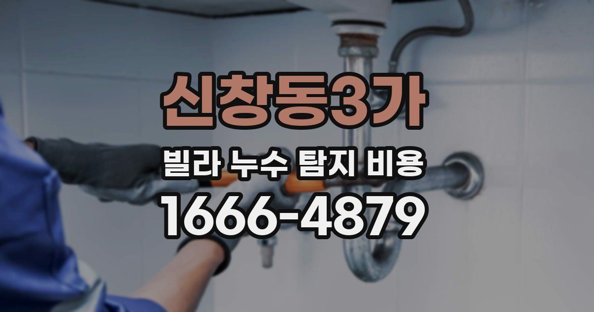 신창동3가 빌라 누수 탐지 비용