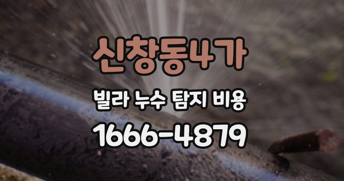 신창동4가 빌라 누수 탐지 비용