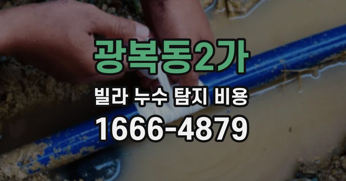 광복동2가 빌라 누수 탐지 비용