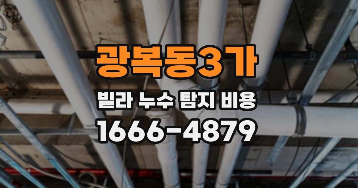 광복동3가 빌라 누수 탐지 비용
