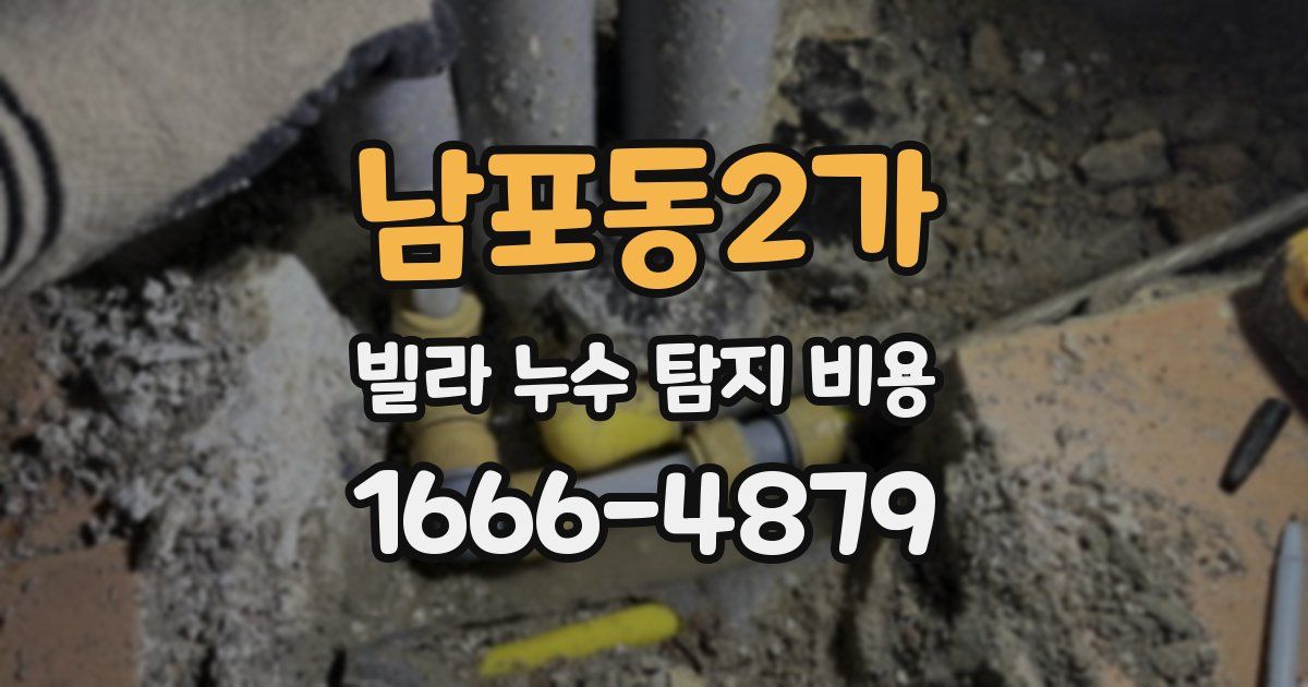 남포동2가 빌라 누수 탐지 비용