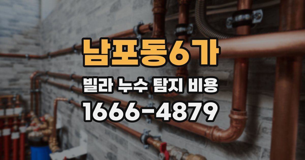 남포동6가 빌라 누수 탐지 비용