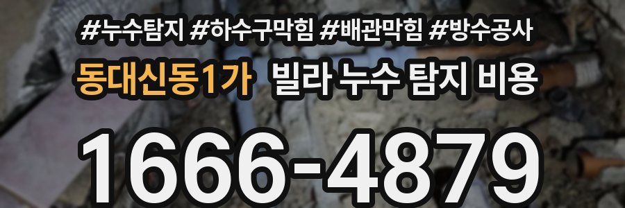 동대신동1가 빌라 누수 탐지 비용