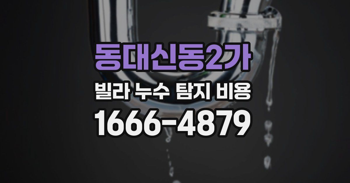 동대신동2가 빌라 누수 탐지 비용