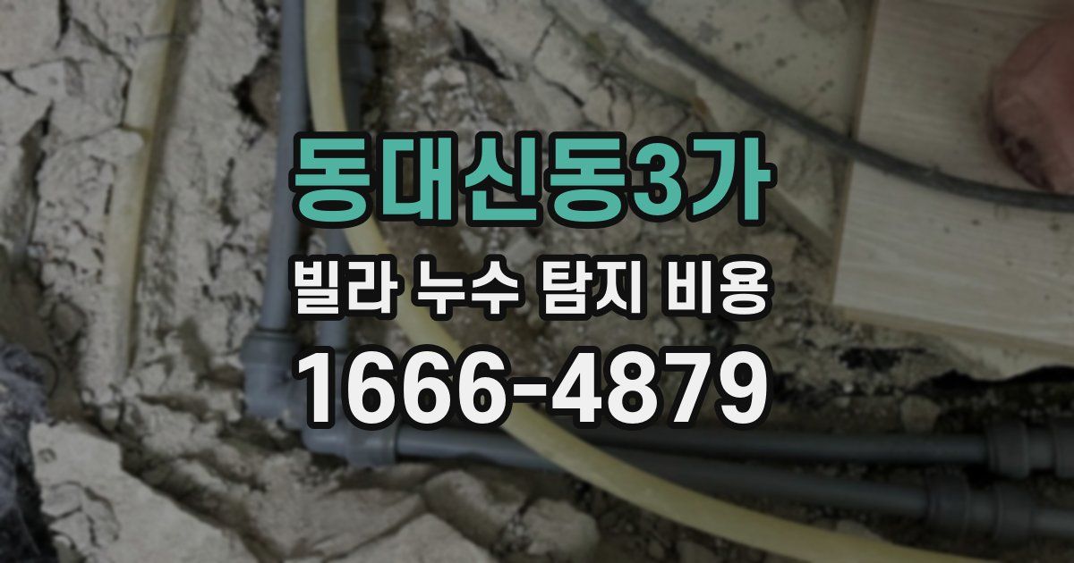 동대신동3가 빌라 누수 탐지 비용