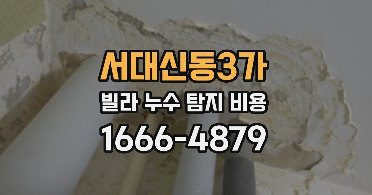 서대신동3가 빌라 누수 탐지 비용