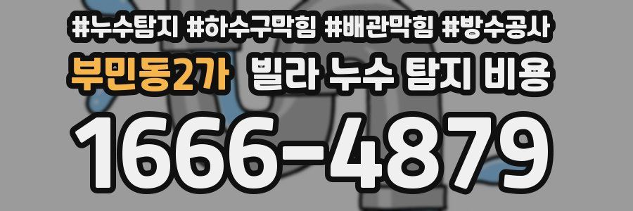 부민동2가 빌라 누수 탐지 비용